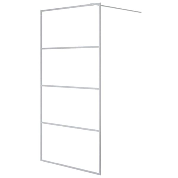 vidaXL Duschvägg silver 100x195 cm klart ESG-glas