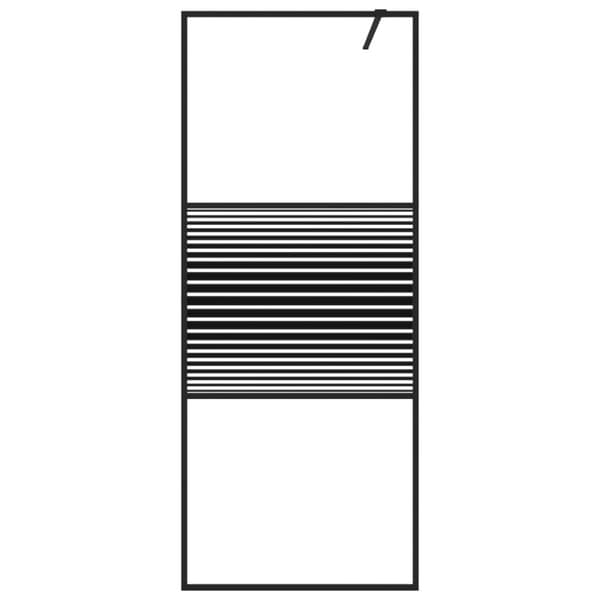 vidaXL Duschvägg svart 80x195 cm klart ESG-glas