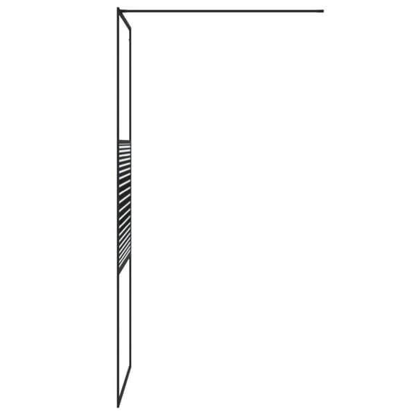 vidaXL Duschvägg svart 80x195 cm klart ESG-glas