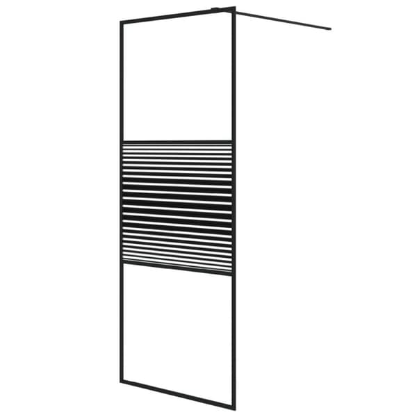 vidaXL Duschvägg svart 80x195 cm klart ESG-glas