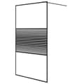 Miniatyrbild 1 av 8: vidaXL Duschvägg svart 115x195 cm klart ESG-glas