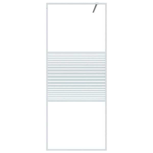 vidaXL Duschvägg vit 80x195 cm klart ESG-glas