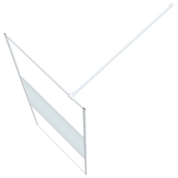 vidaXL Duschvägg vit 80x195 cm klart ESG-glas