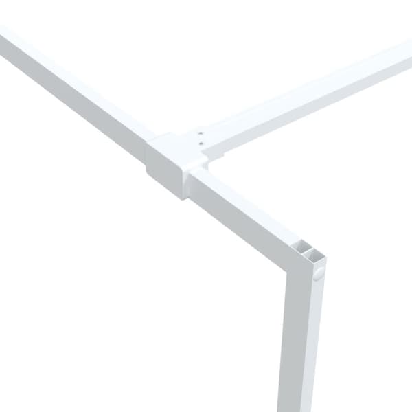 vidaXL Duschvägg vit 80x195 cm klart ESG-glas