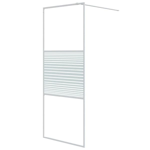 vidaXL Duschvägg vit 80x195 cm klart ESG-glas