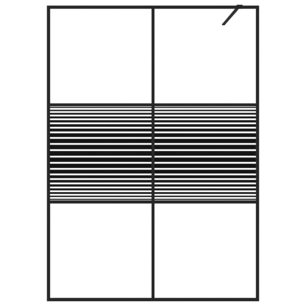 vidaXL Duschvägg svart 140x195 cm klart ESG-glas