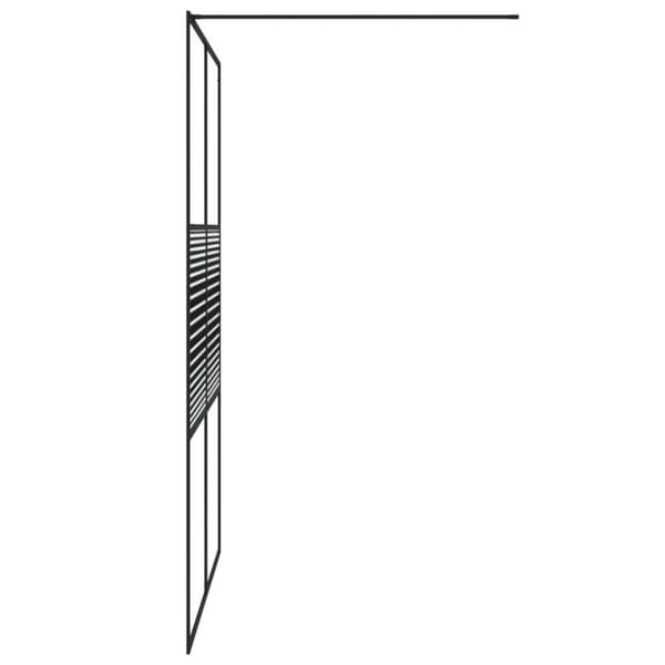 vidaXL Duschvägg svart 140x195 cm klart ESG-glas