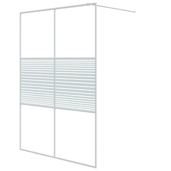 vidaXL Duschvägg vit 140x195 cm klart ESG-glas