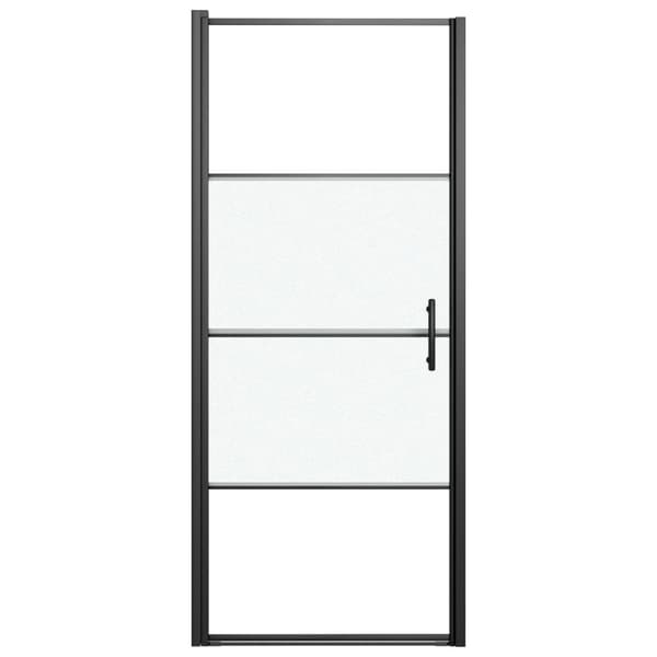 vidaXL Dusjdør 81x195 cm halvfrostet herdet glass svart