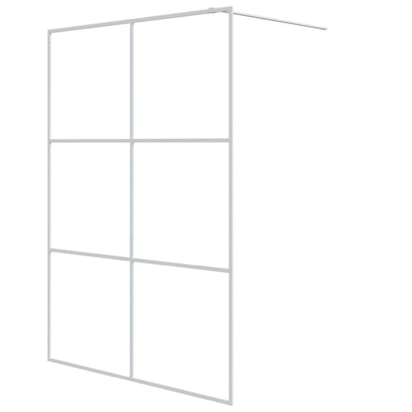 vidaXL Duschvägg vit 140x195 cm klart ESG-glas