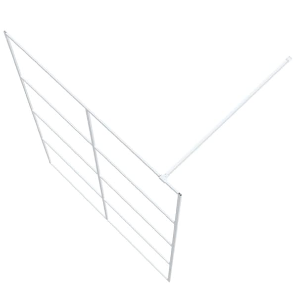 vidaXL Duschvägg vit 140x195 cm klart ESG-glas