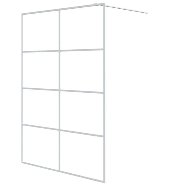 vidaXL Duschvägg vit 140x195 cm klart ESG-glas