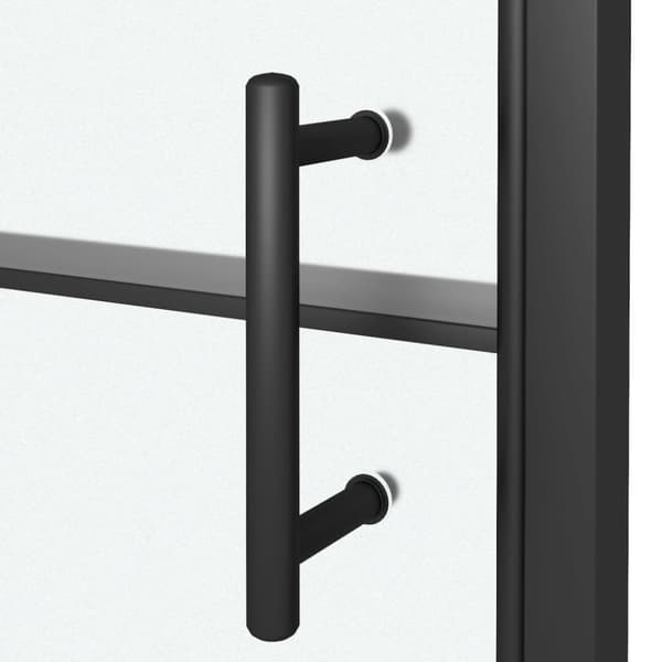 vidaXL brusedør 81x195 cm halvmatteret hærdet glas sort