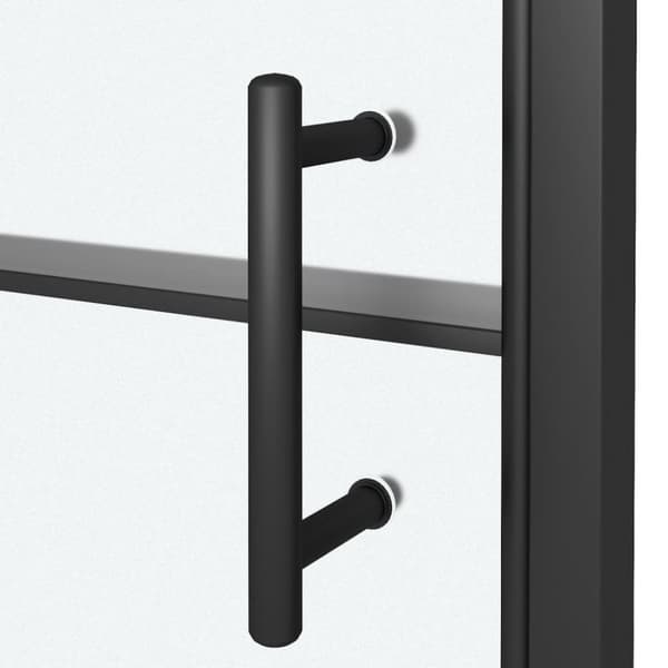 vidaXL brusedør 91x195 cm halvmatteret hærdet glas sort
