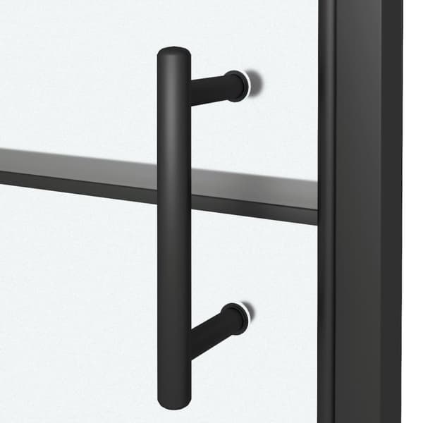 vidaXL brusedør 100x178 cm halvmatteret hærdet glas sort