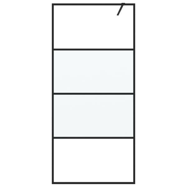 vidaXL brusevæg 90x195 cm halvmatteret sikkerhedsglas sort