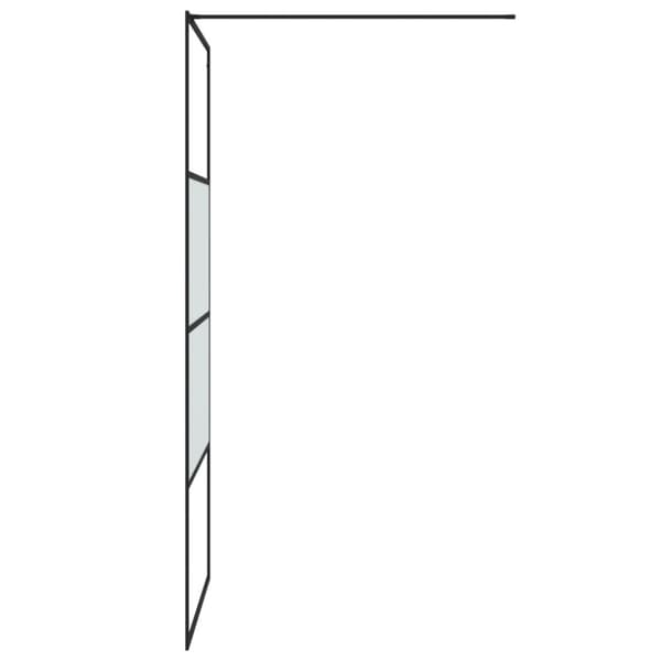 vidaXL brusevæg 90x195 cm halvmatteret sikkerhedsglas sort