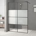 Miniatyrbillede 3 af 8: vidaXL brusevæg 140x195 cm halvmatteret sikkerhedsglas sort