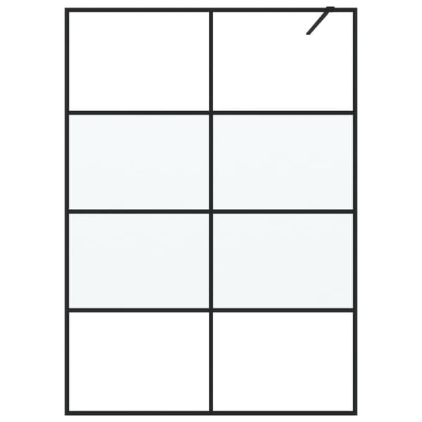 vidaXL brusevæg 140x195 cm halvmatteret sikkerhedsglas sort