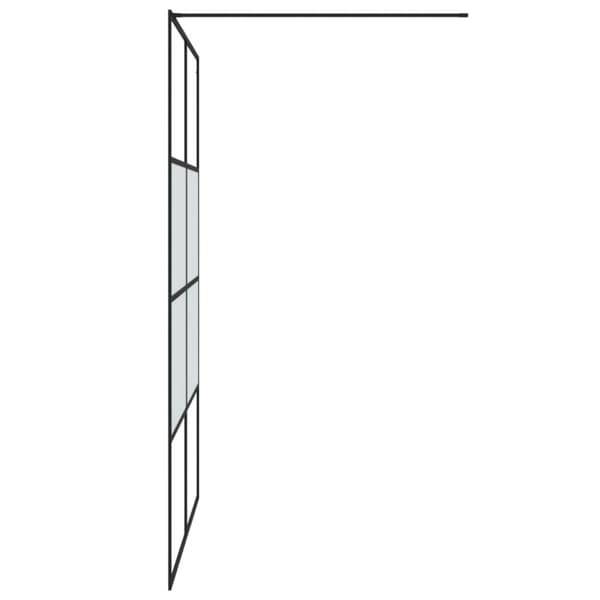 vidaXL brusevæg 140x195 cm halvmatteret sikkerhedsglas sort