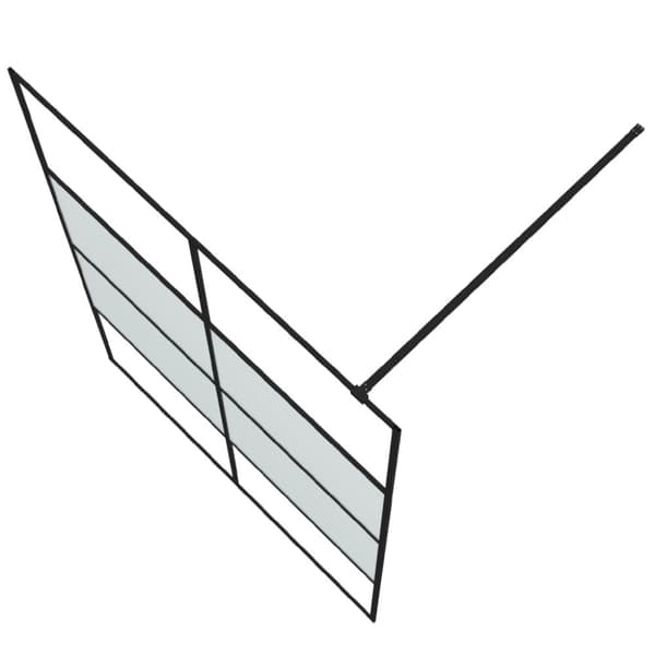 vidaXL brusevæg 140x195 cm halvmatteret sikkerhedsglas sort