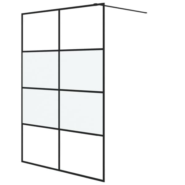 vidaXL brusevæg 140x195 cm halvmatteret sikkerhedsglas sort