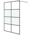 Miniatyrbillede 1 af 8: vidaXL brusevæg 140x195 cm halvmatteret sikkerhedsglas sort