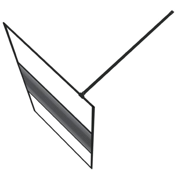 vidaXL brusevæg 100x195 cm klart sikkerhedsglas sort