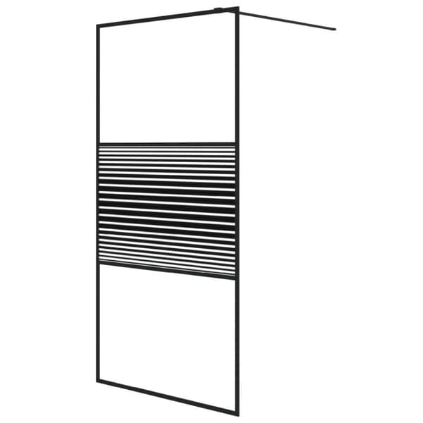 vidaXL brusevæg 100x195 cm klart sikkerhedsglas sort