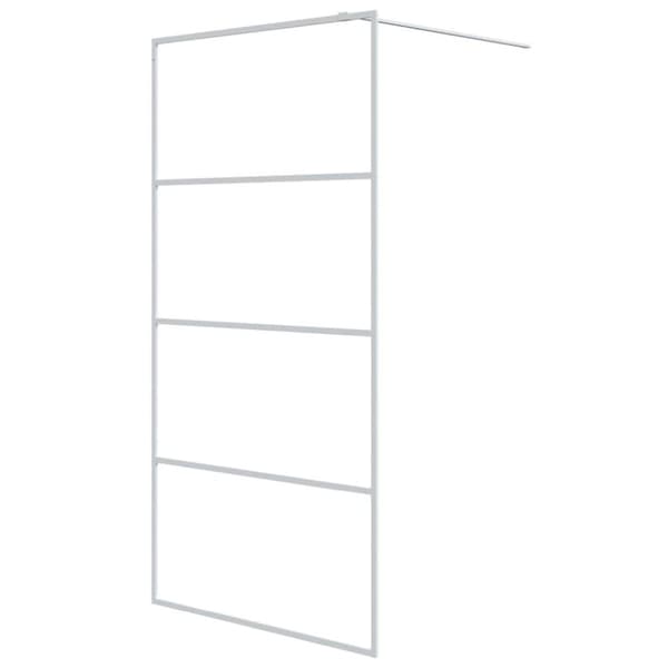 vidaXL brusevæg 100x195 cm klart sikkerhedsglas hvid