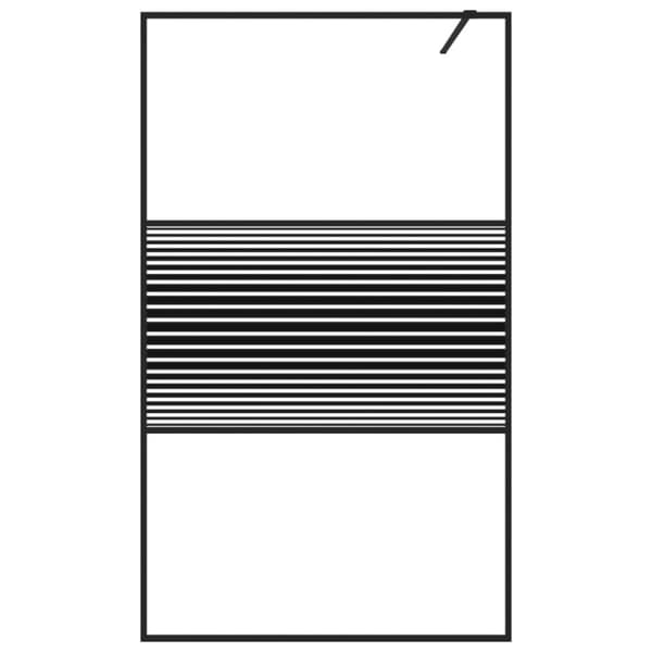 vidaXL brusevæg 115x195 cm klart sikkerhedsglas sort