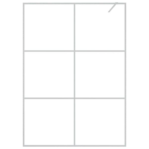 vidaXL brusevæg 140x195 cm klart sikkerhedsglas sølvfarvet