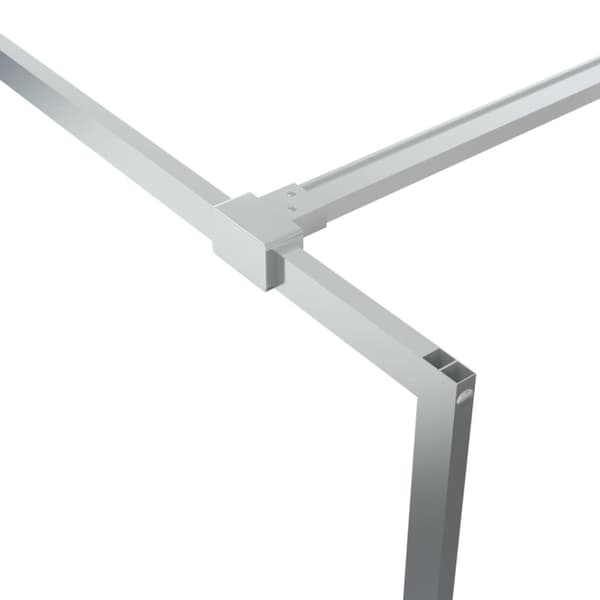 vidaXL brusevæg 140x195 cm klart sikkerhedsglas sølvfarvet