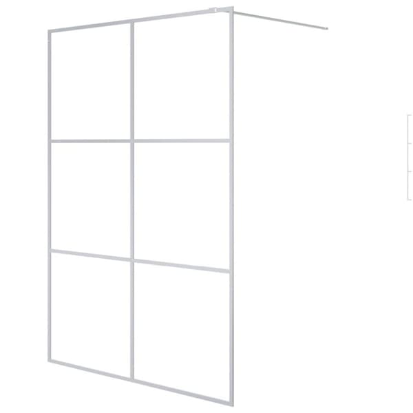 vidaXL brusevæg 140x195 cm klart sikkerhedsglas sølvfarvet