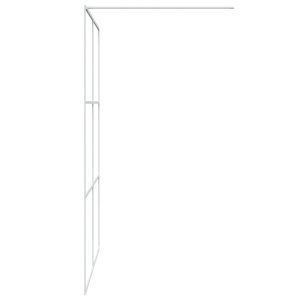 vidaXL brusevæg 140x195 cm klart sikkerhedsglas hvid