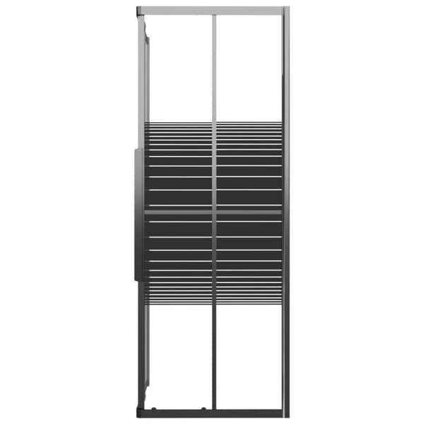 vidaXL Duschkabin ränder ESG 90x70x180 cm svart