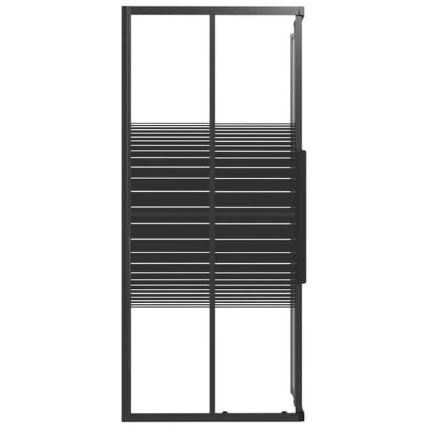 vidaXL Duschkabin ränder ESG 90x70x180 cm svart