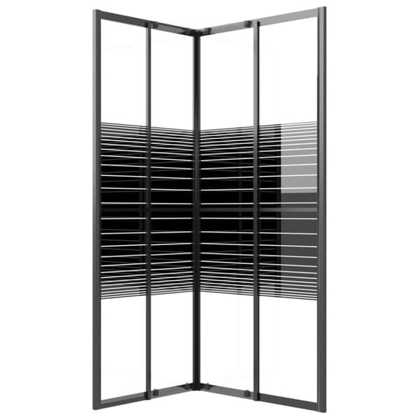 vidaXL Duschkabin ränder ESG 90x70x180 cm svart