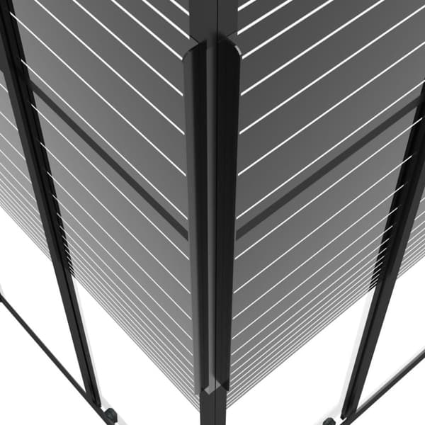 vidaXL Duschkabin ränder ESG 90x70x180 cm svart