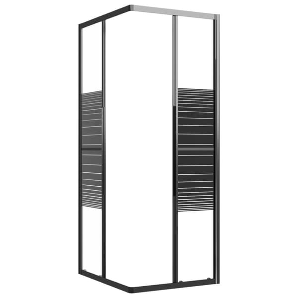vidaXL Duschkabin ränder ESG 90x70x180 cm svart