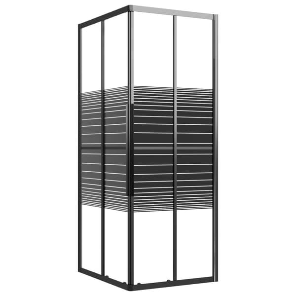 vidaXL Duschkabin ränder ESG 90x70x180 cm svart