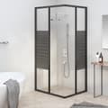Miniatyrbillede 9 af 11: vidaXL brusekabine 90x70x180 cm sikkerhedsglas stribet sort