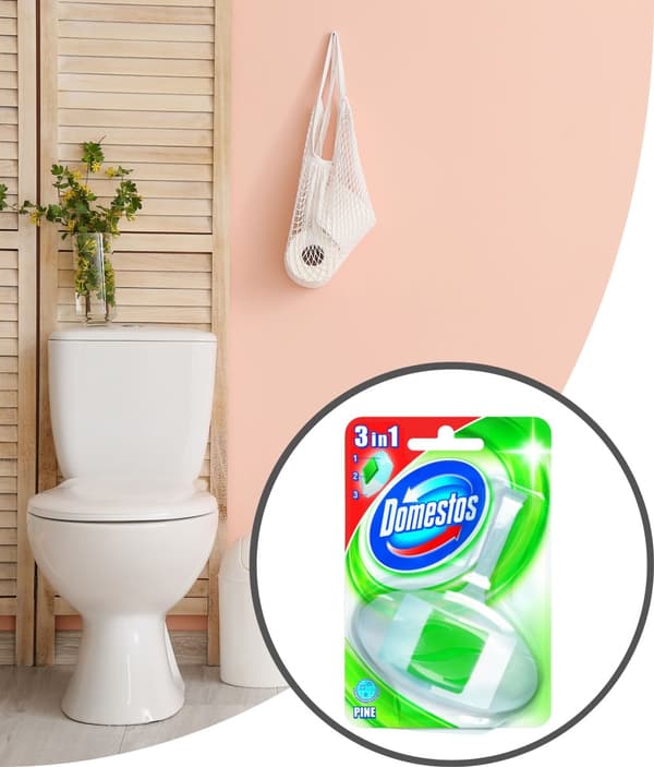 Domestos toalettblock med korg