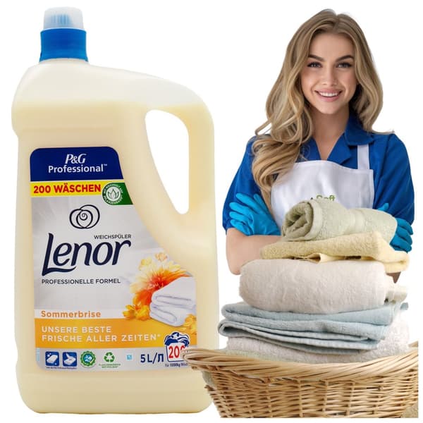 Lenor skyllemiddel 5l gul sommer 200 vaske