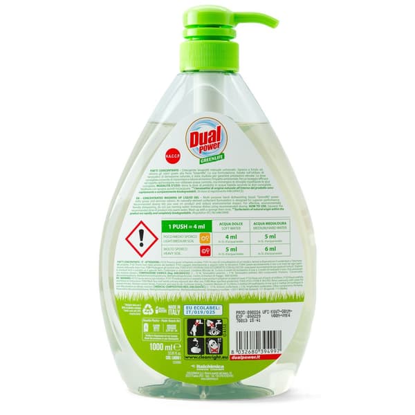 Dual Power opvaskemiddel 1 l Eco