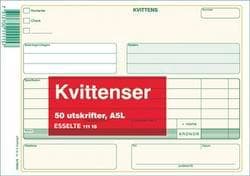 Blankett kvittenser A5L (111 15) 50 blad 1/fp