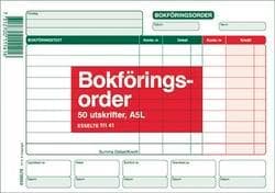 Blankett bokföringsorder A5L (111 41) 50 blad 1/fp