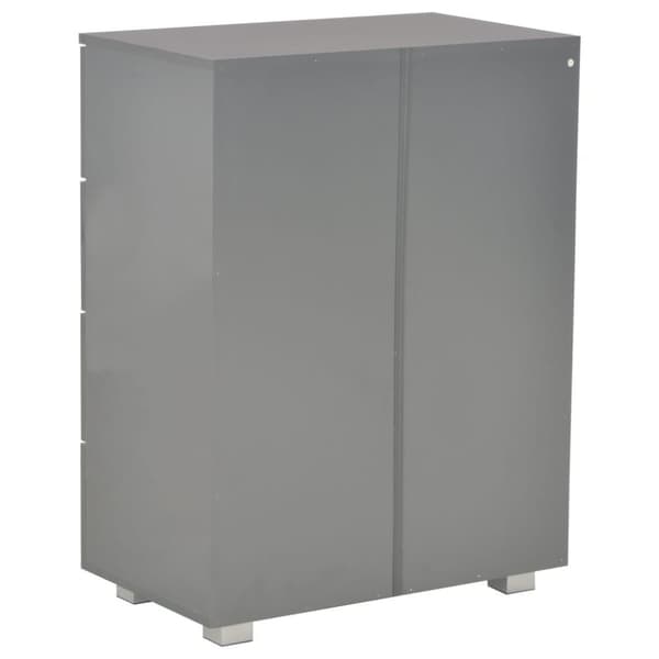 vidaXL Skjenk høyglans grå 60x35x80 cm sponplate