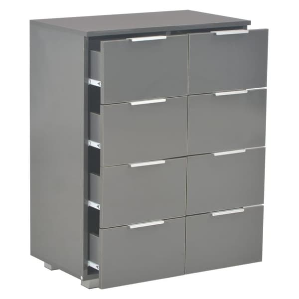 vidaXL skænk 60x35x80 cm spånplade grå højglans