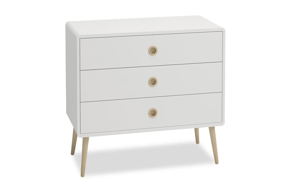 ETHAN Byrå 81x73 3 Lådor Vit/Ek